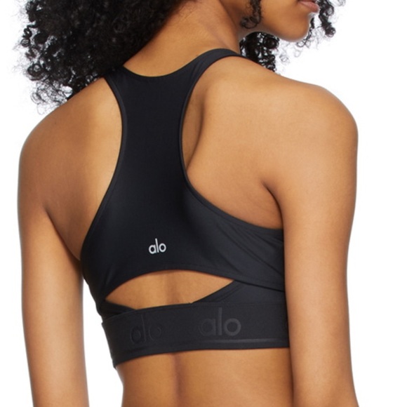 Alo Black Medium Workout Top/Bra - Picture 1 of 7